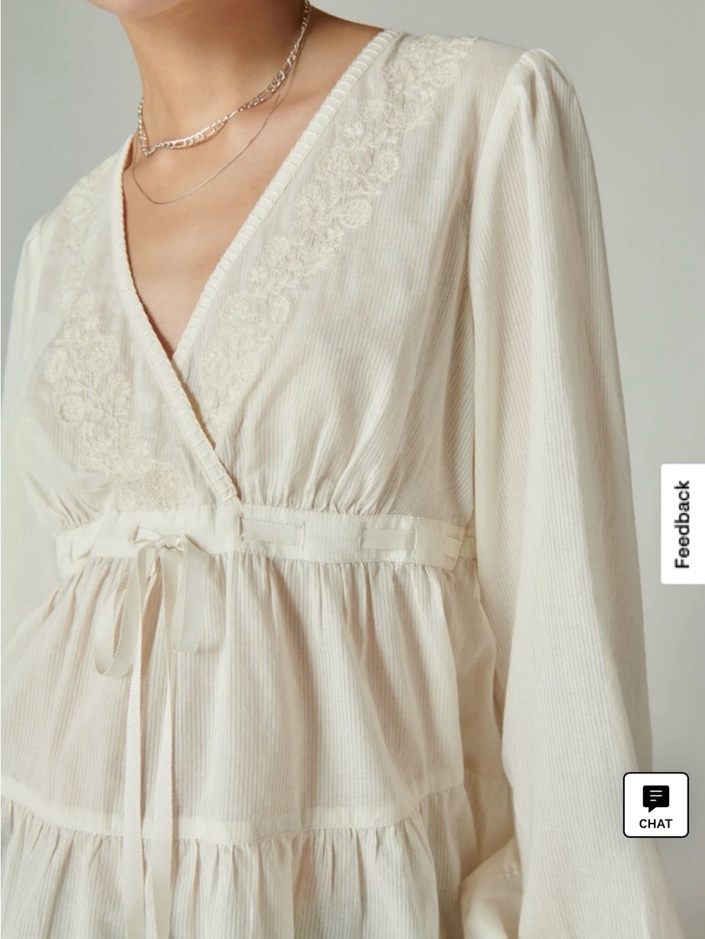 Embroidered Babydoll Top